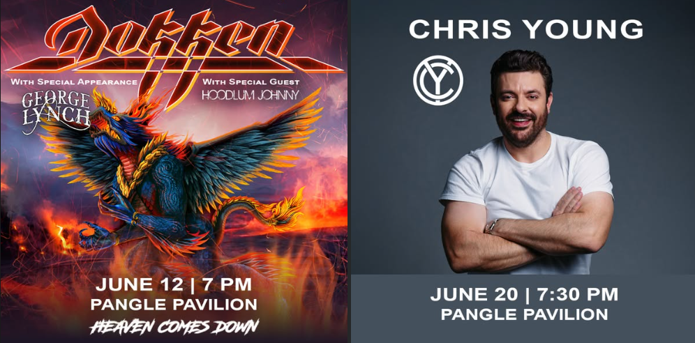 Rock and country acts coming to Pangle Pavilion! Tickets go on sale Friday, April 4
